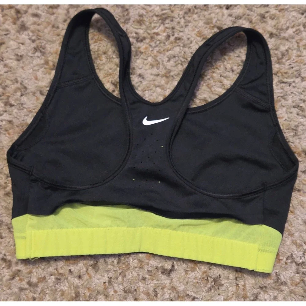 Nike Just‎ Do It Racerback Sports Bra Women's Size Small Black Green White